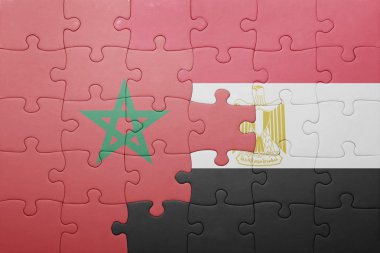 Fas ve Mısır ulusal bayrak ile bulmaca.