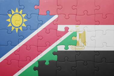 Namibya ve Mısır ulusal bayrak ile bulmaca.