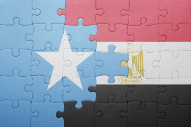 Somali ve Mısır ulusal bayrak ile bulmaca.