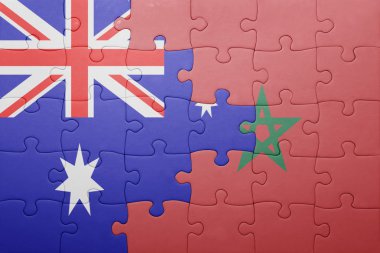 fas ve avustralya ulusal bayrağı ile bulmaca .
