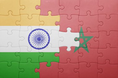 fas ve hindistan ulusal bayrağı ile bulmaca .