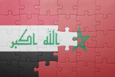 fas ve irak ulusal bayrağı ile bulmaca .