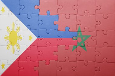 fas ve filipinler ulusal bayrağı ile bulmaca .