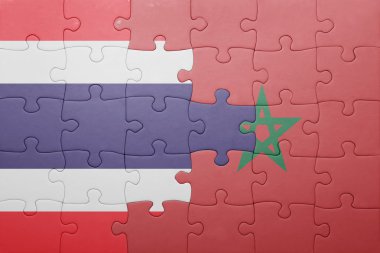 fas ve tayland ulusal bayrağı ile bulmaca .