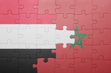 fas ve yemen ulusal bayrağı ile bulmaca .