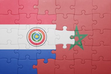 fas ve paraguay ulusal bayrağı ile bulmaca .