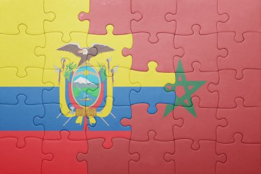 fas ve ekvador ulusal bayrağı ile bulmaca .