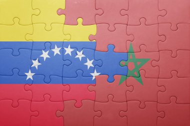 fas ve venezuela ulusal bayrağı ile bulmaca .
