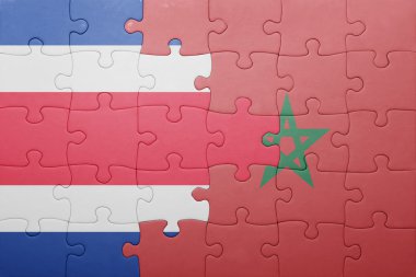 fas ve kosta rika ulusal bayrağı ile bulmaca .