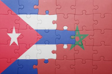 fas ve küba ulusal bayrağı ile bulmaca .