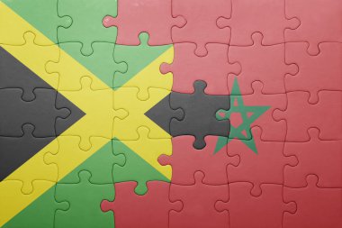 fas ve jamaika ulusal bayrağı ile bulmaca .