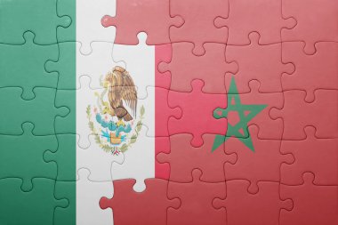 fas ve meksika ulusal bayrağı ile bulmaca .