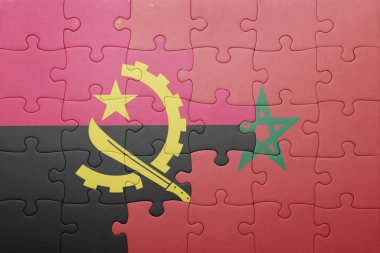 fas ve angola ulusal bayrağı ile bulmaca .