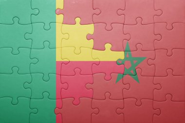 fas ve benin ulusal bayrağı ile bulmaca .