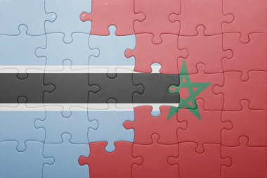 fas ve botsvana ulusal bayrağı ile bulmaca .