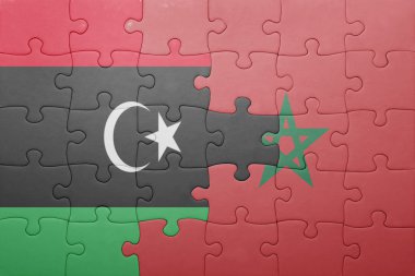 fas ve libya ulusal bayrağı ile bulmaca .