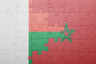 fas ve madagaskar ulusal bayrağı ile bulmaca .