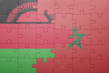 fas ve malavi ulusal bayrağı ile bulmaca .