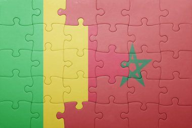 fas ve mali ulusal bayrağı ile bulmaca .