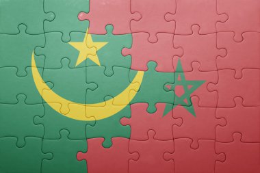 fas ve moritanya ulusal bayrağı ile bulmaca .