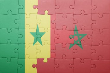 fas ve senegal ulusal bayrağı ile bulmaca .