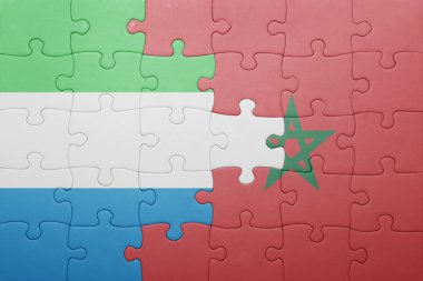 fas ve sierra leone ulusal bayrağı ile bulmaca .