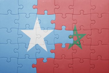 fas ve somali ulusal bayrağı ile bulmaca .