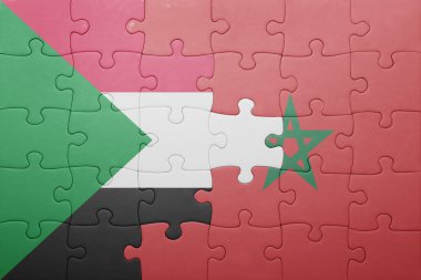 fas ve sudan ulusal bayrağı ile bulmaca .