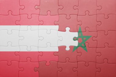 fas ve avusturya ulusal bayrağı ile bulmaca .