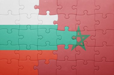 fas ve bulgaristan ulusal bayrağı ile bulmaca .