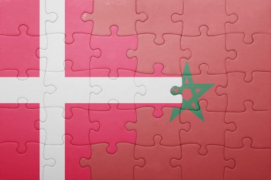 fas ve danimarka ulusal bayrağı ile bulmaca .