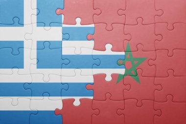 fas ve yunanistan ulusal bayrağı ile bulmaca .