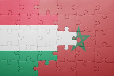 fas ve macaristan ulusal bayrağı ile bulmaca .