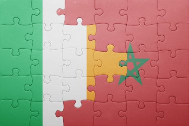 fas ve İrlanda ulusal bayrağı ile bulmaca .