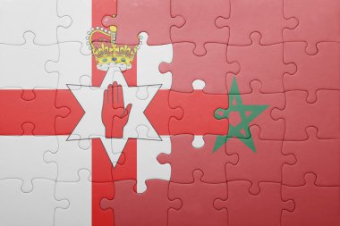 fas ve kuzey İrlanda ulusal bayrağı ile bulmaca .