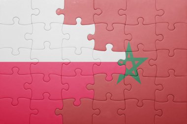 fas ve polonya ulusal bayrağı ile bulmaca .