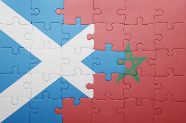 fas ve İskoçya ulusal bayrağı ile bulmaca .