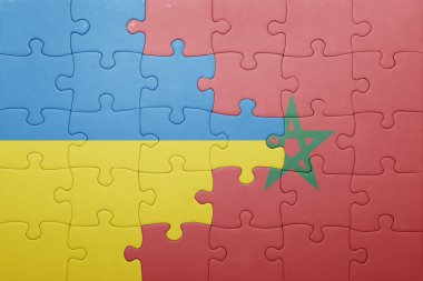 fas ve ukrayna ulusal bayrağı ile bulmaca .