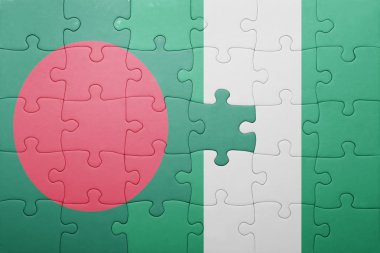 Nijerya ve Bangladeş Ulusal bayrak ile bulmaca