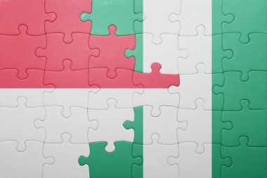 Endonezya ve Nijerya ulusal bayrak ile bulmaca