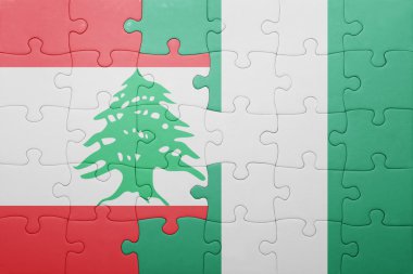 Lübnan ve Nijerya ulusal bayrak ile bulmaca