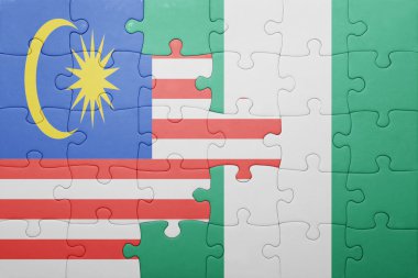 Malezya ve Nijerya ulusal bayrak ile bulmaca