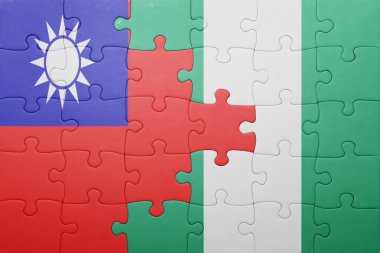 Tayvan ve Nijerya ulusal bayrak ile bulmaca