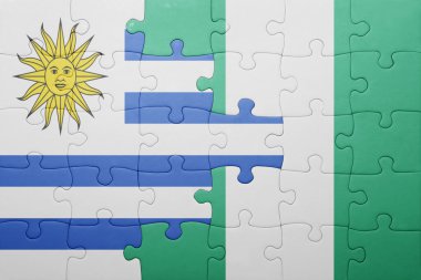 uruguay ve Nijerya ulusal bayrak ile bulmaca