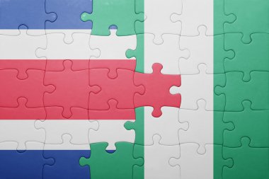 Kosta Rika ve Nijerya ulusal bayrak ile bulmaca