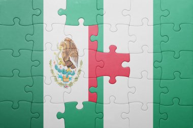 Meksika ve Türkiye ulusal bayrak ile bulmaca