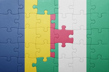 chad ve Nijerya ulusal bayrak ile bulmaca