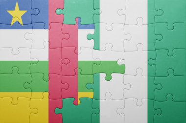 Orta Afrika Cumhuriyeti ve Nijerya ulusal bayrak ile bulmaca
