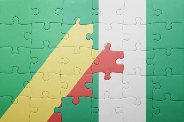 Cumhuriyeti Kongo ve Nijerya ulusal bayrak ile bulmaca