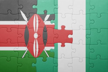 kenya ve Nijerya ulusal bayrak ile bulmaca